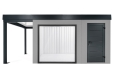 GARDEON® Zahradní domek s panoramatickým oknem, dveřmi Hörmann a přístřeškem